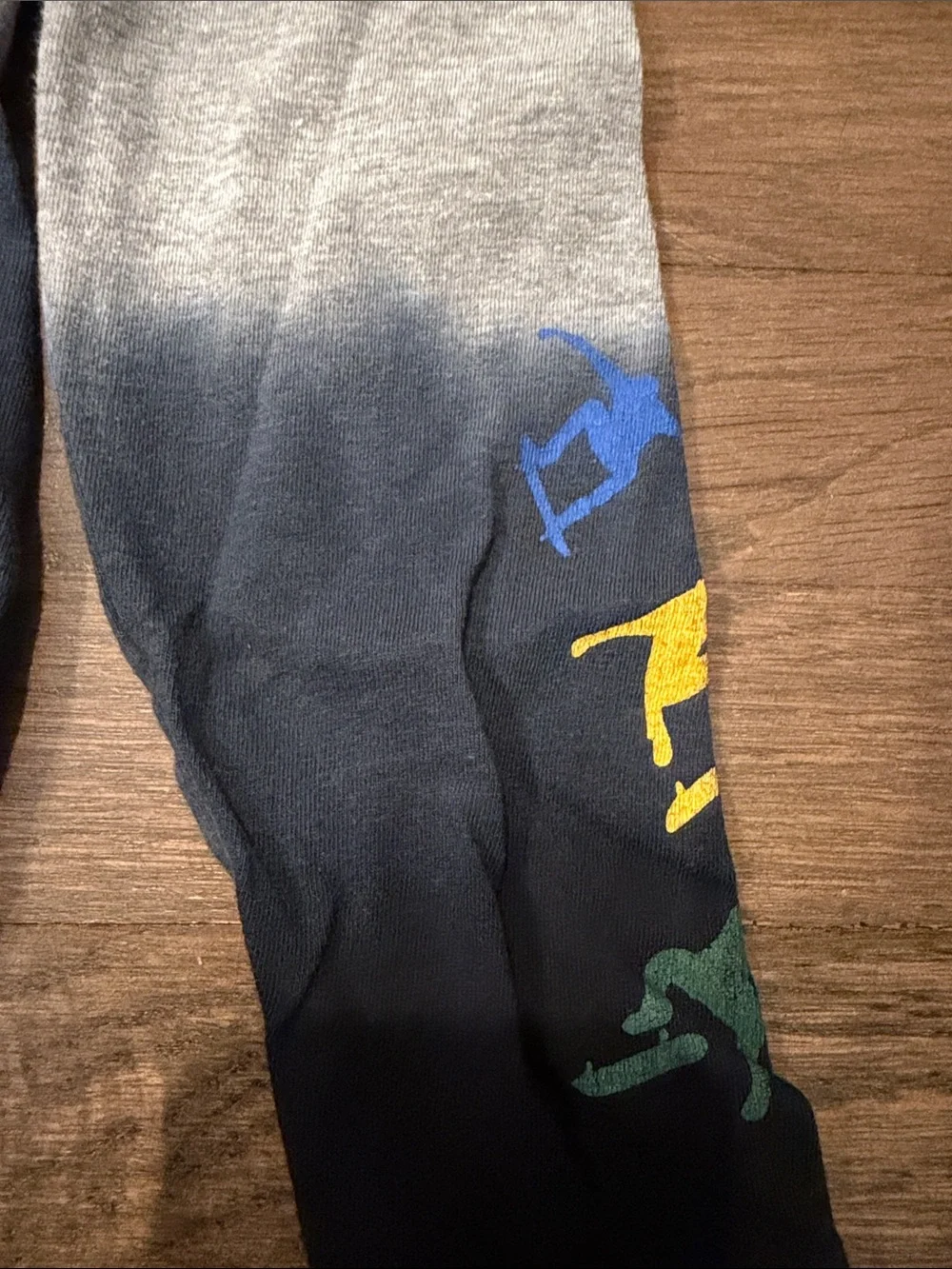 Kids Ombre 'Just Skate' Long Sleeve Tee - Gray/Black